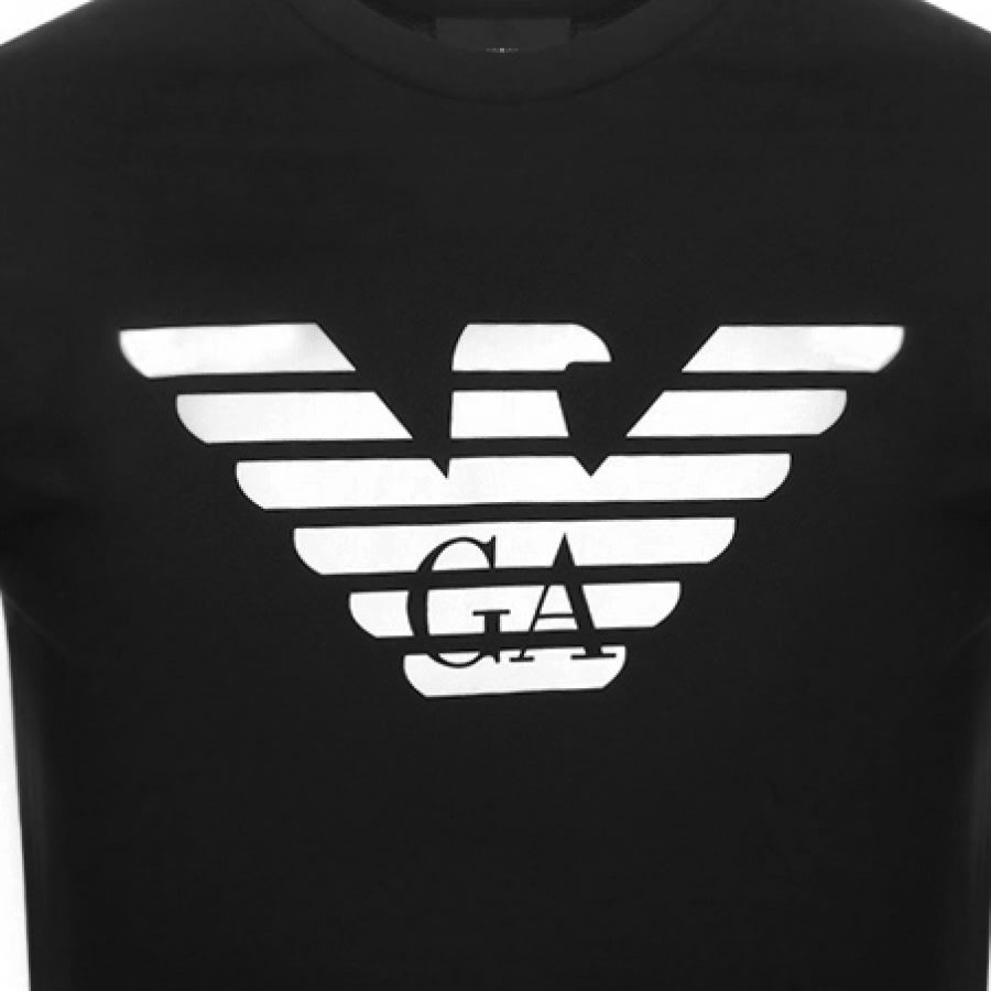 Alternative Image for ProductEmporio Armani Crew Neck Logo T Shirt Black3